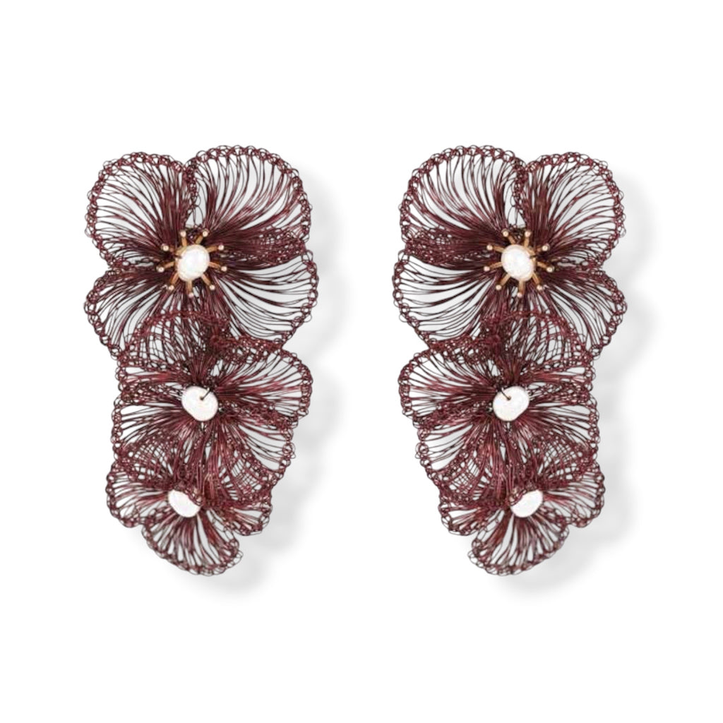 Earring Roos - Burgundy