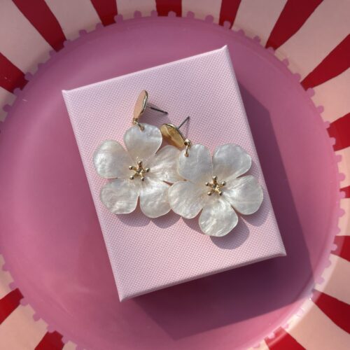 Earring Marble - White